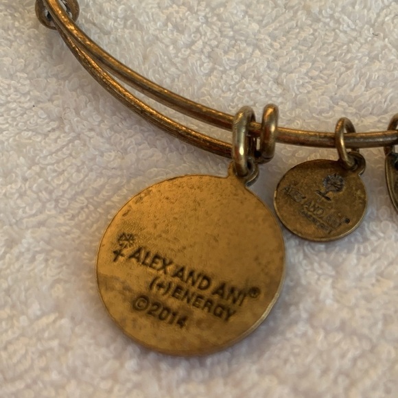 Alex and Ani Path of Life Charm Bracelet Gold Finish Expandable 2”- 3.5” - Picture 4 of 4